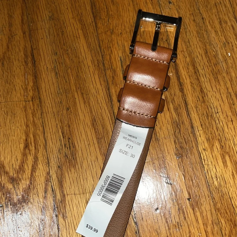 NWT Men’s Warehouse Brown Italian Leather Belt Size 30